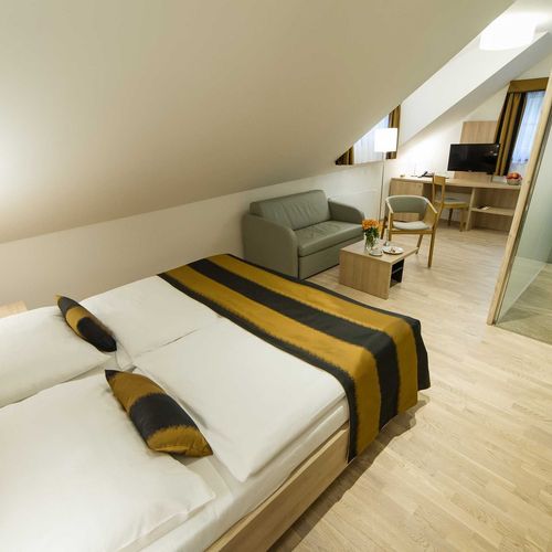 Apartament cu aer condiționat cu duș cu 1 camera pentru 2 pers. (se poate solicita pat suplimentar)
