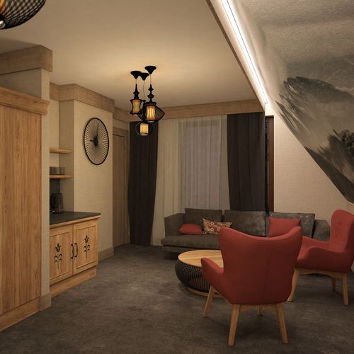 Apartament family la etaj cu 2 camere pentru 3 pers. (se poate solicita pat suplimentar)