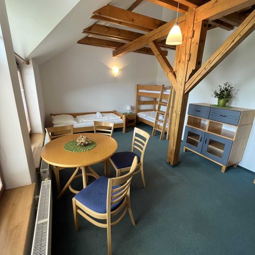 Apartament 5-osobowy z prysznicem z aneksem kuchennym (możliwa dostawka)