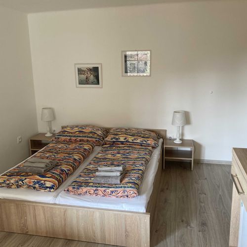 Camera cvadrupla cu duș cu chicinetă comună