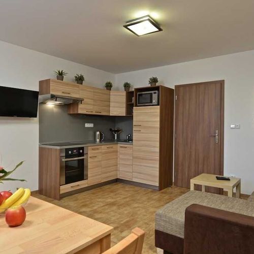 Apartament cu duș cu chicinetă proprie pentru 4 pers. (se poate solicita pat suplimentar)