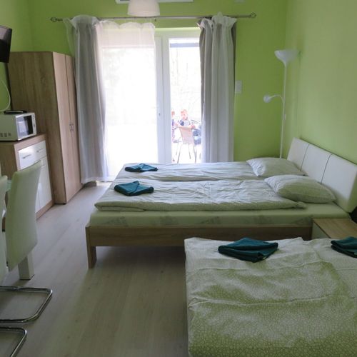 Apartament classic la parter cu 1 camera pentru 2 pers. (se poate solicita pat suplimentar)