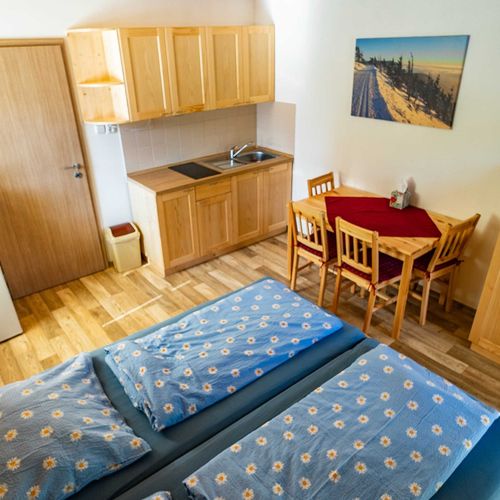 Apartman s balkónem pro 4 os. se 2 ložnicemi s výhledem na sjezdovku