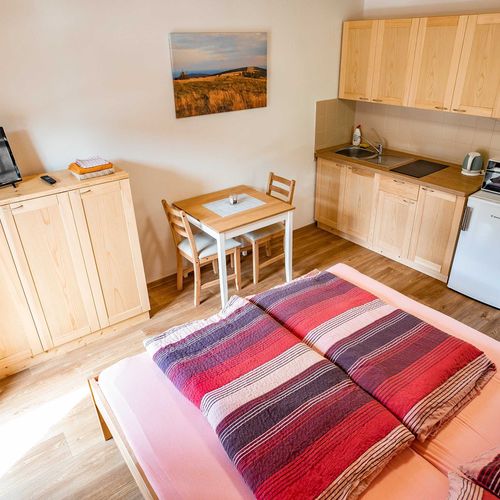 Apartman s balkónem s manželskou postelí s 1 ložnicí s výhledem na sjezdovku