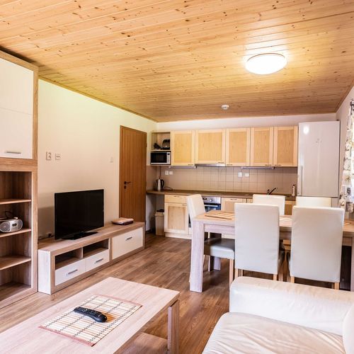 Apartman s balkónem pro 4 os. se 2 ložnicemi s výhledem na sjezdovku (s možností přistýlky)
