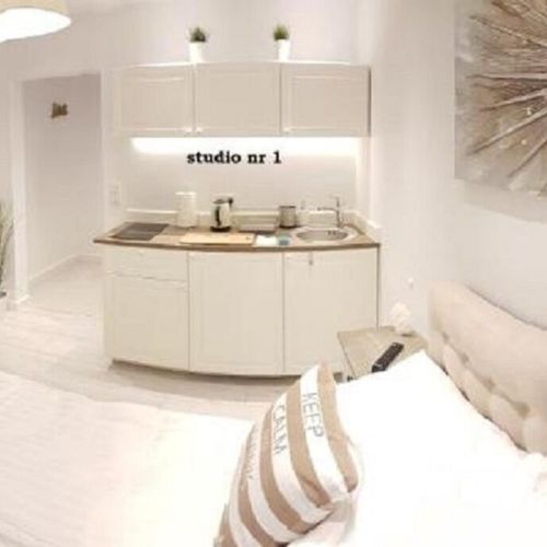 Apartman s koupelnou tV s plochou obrazovkou s manželskou postelí s 1 ložnicí