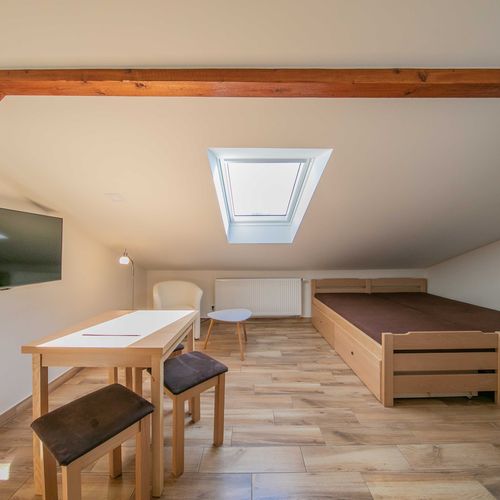 Apartament 4-osobowy z prysznicem z aneksem kuchennym (możliwa dostawka)