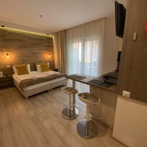 Apartament studio cu balcon cu 1 camera pentru 2 pers. (se poate solicita pat suplimentar)