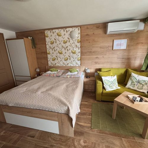 Apartament cu baie cu aer condiționat cu 1 camera pentru 2 pers. (se poate solicita pat suplimentar)