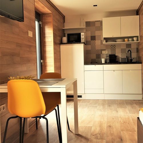 Apartament la parter cu aer condiționat cu 1 camera pentru 2 pers.