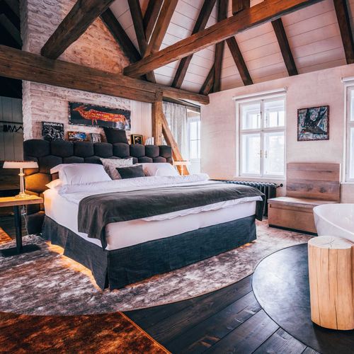 Apartman se sprchou s terasou s manželskou postelí s 1 ložnicí (s možností přistýlky)
