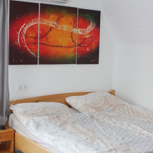 Apartman s manželskou postelí s 1 ložnicí s výhledem na jezero na poschodí