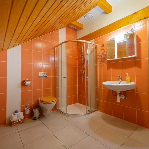 Pokoj se sprchou s privátní koupelnou mimo apartmán pro 4 os. (s možností přistýlky)