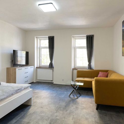 Apartman se sprchou s vlastní kuchyňkou s manželskou postelí s 1 ložnicí (s možností přistýlky)
