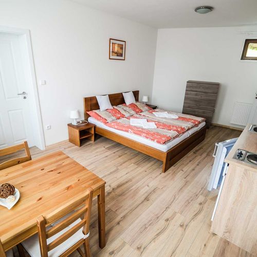 Apartament cu duș cu chicinetă proprie cu 2 camere pentru 4 pers. (se poate solicita pat suplimentar)