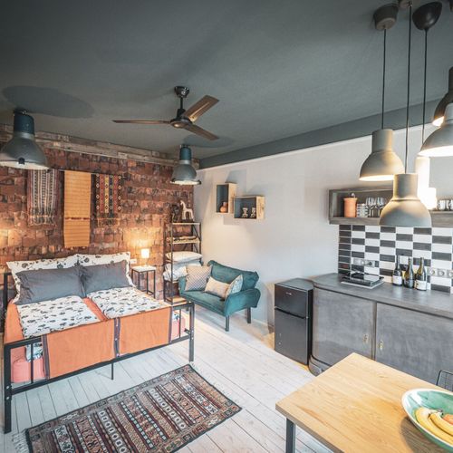 Apartament studio cu bucătărie proprie cu 1 camera pentru 2 pers.