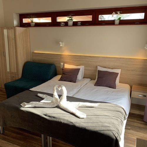 Apartament 2-osobowy z klimatyzacją z własną kuchnią z 1 pomieszczeniem sypialnianym (możliwa dostawka)