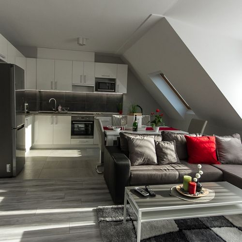 Apartament 6-osobowy na poddaszu z 3 pomieszczeniami sypialnianymi