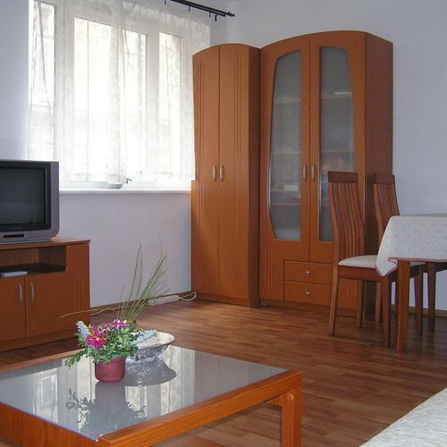 Apartament la etaj cu aer condiționat cu 1 camera pentru 2 pers. (se poate solicita pat suplimentar)