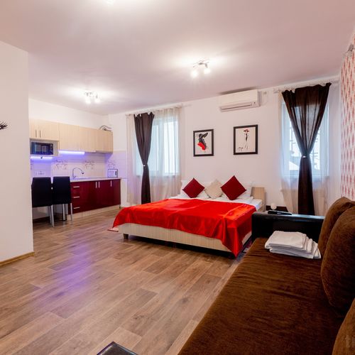 Apartament studio la parter cu 1 camera pentru 2 pers.