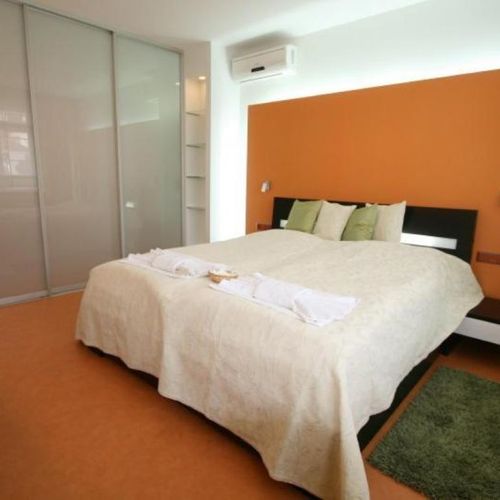 Apartman s klimatizací se sprchou s manželskou postelí s 1 ložnicí (s možností přistýlky)