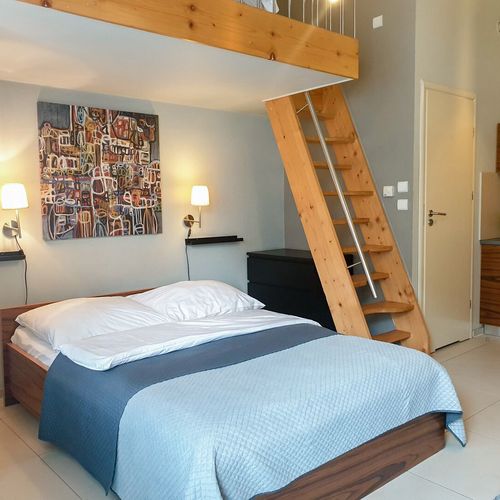Apartament 3-osobowy z łazienką z aneksem kuchennym z 1 pomieszczeniem sypialnianym