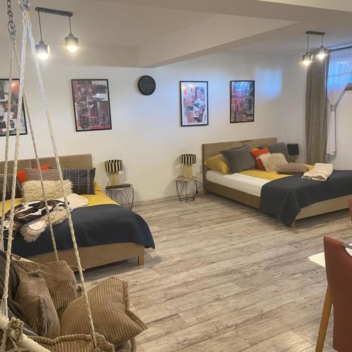 Apartament 5-osobowy Deluxe z balkonem z 1 pomieszczeniem sypialnianym
