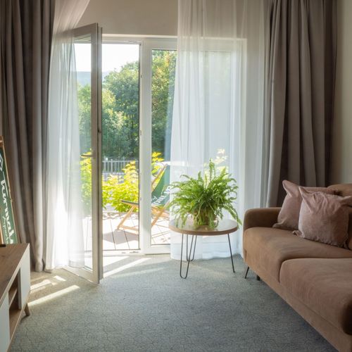 Apartament 4-osobowy Przyjazny podróżom rodzinnym z tarasem z 2 pomieszczeniami sypialnianymi