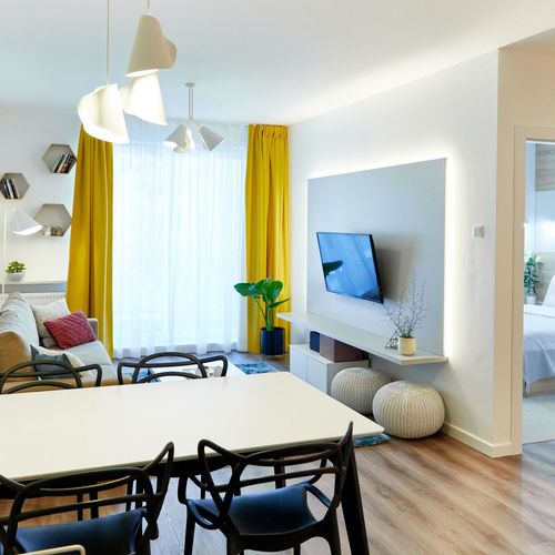 Apartament 4-osobowy z klimatyzacją z widokiem na ogród z 2 pomieszczeniami sypialnianymi