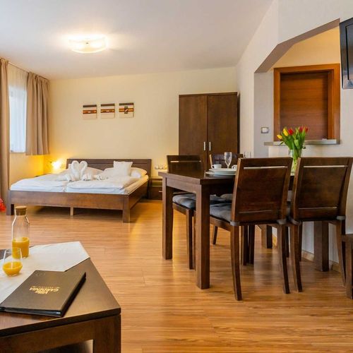Apartament 4-osobowy z prysznicem z własną kuchnią (możliwa dostawka)