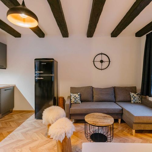 Apartman se sprchou s vlastní kuchyní s manželskou postelí s 1 ložnicí (s možností přistýlky)