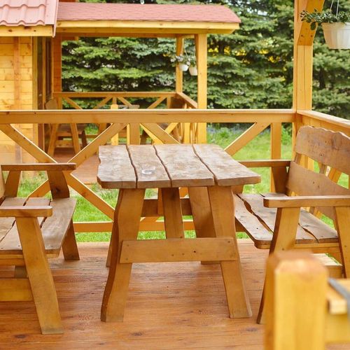 Domek drewniany 10-osobowy cały dom z tarasem