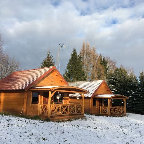 Domek drewniany 10-osobowy cały dom z tarasem