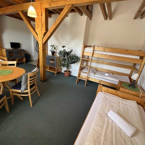 Apartament 5-osobowy z prysznicem z aneksem kuchennym (możliwa dostawka)