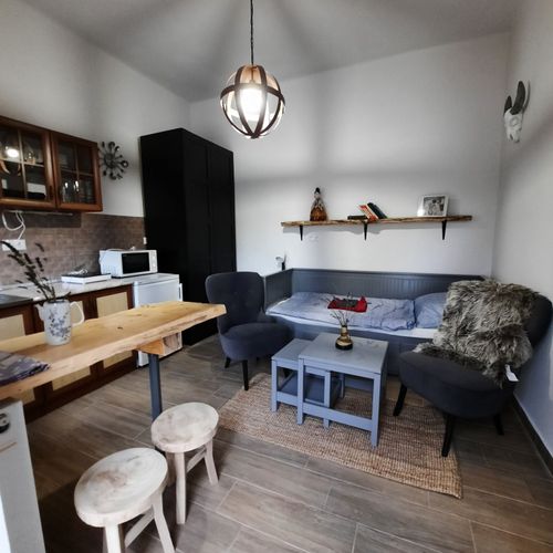 Apartament 4-osobowy z tarasem z aneksem kuchennym z 2 pomieszczeniami sypialnianymi