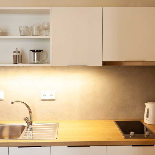 Apartman se sprchou s vlastní kuchyňkou s manželskou postelí s 1 ložnicí (s možností přistýlky)