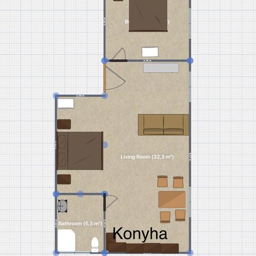Apartament la mansardă cu aer condiționat cu 2 camere pentru 6 pers.
