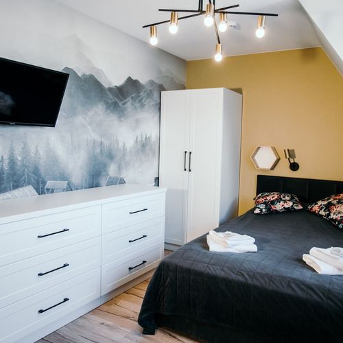 Apartament 2-osobowy na piętrze z aneksem kuchennym z 1 pomieszczeniem sypialnianym