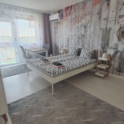 Apartament cu aer condiționat cu vedere spre munte pentru 2 pers. (se inchirieaza doar integral)