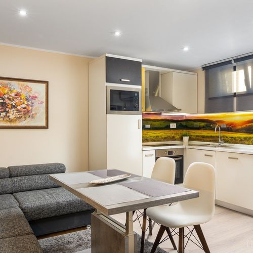 Apartament standard la demisol cu 2 camere pentru 4 pers.