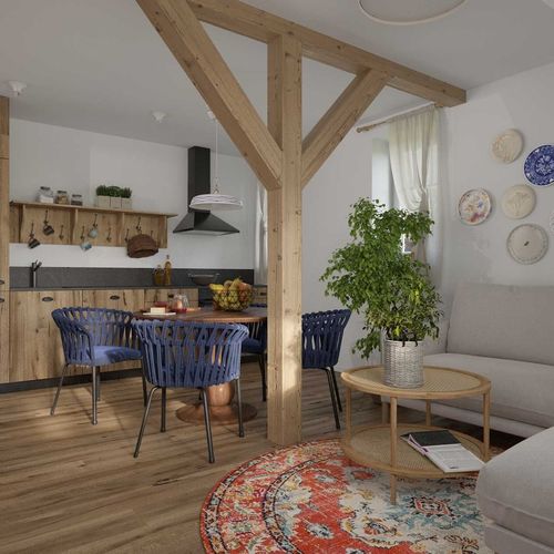 Apartament cu duș cu bucătărie proprie pentru 6 pers.