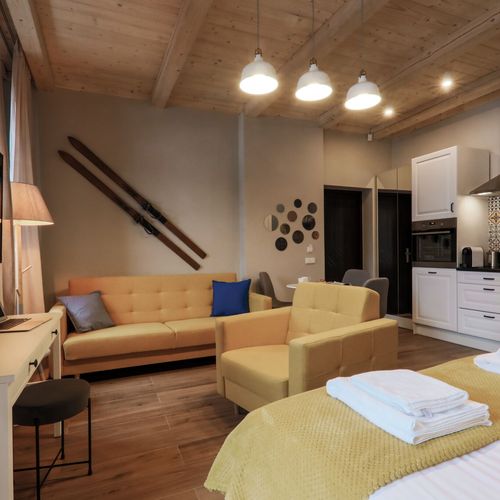 Apartament 2-osobowy na piętrze z panoramą z 1 pomieszczeniem sypialnianym