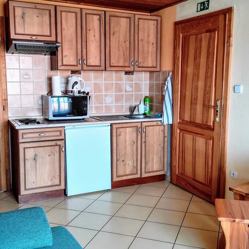 Apartament 2-osobowy z prysznicem z aneksem kuchennym (możliwa dostawka)