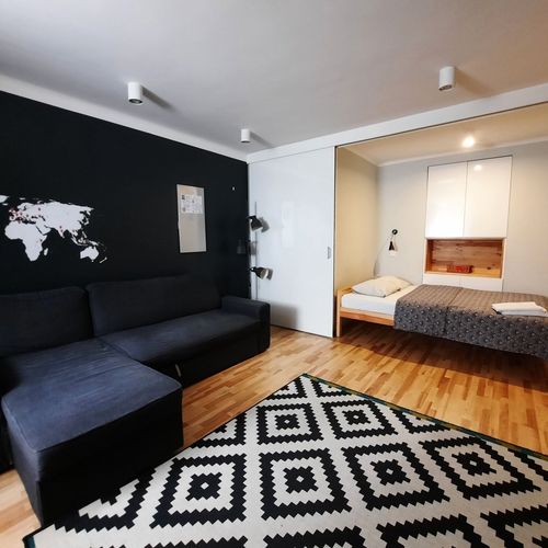Apartament confort la parter cu 1 camera pentru 4 pers.