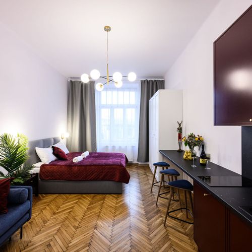 Apartament 4-osobowy z łazienką z widokiem na miasto z 1 pomieszczeniem sypialnianym