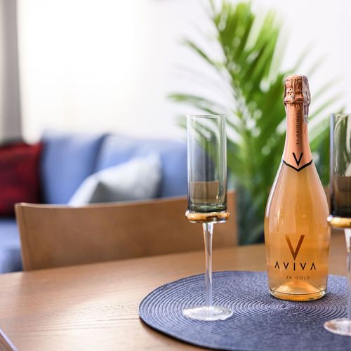 Apartament 4-osobowy z balkonem z widokiem na miasto z 2 pomieszczeniami sypialnianymi