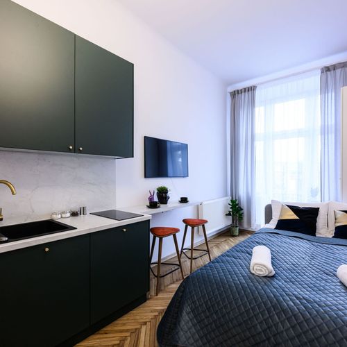 Apartament 2-osobowy z aneksem kuchennym z widokiem na miasto z 1 pomieszczeniem sypialnianym
