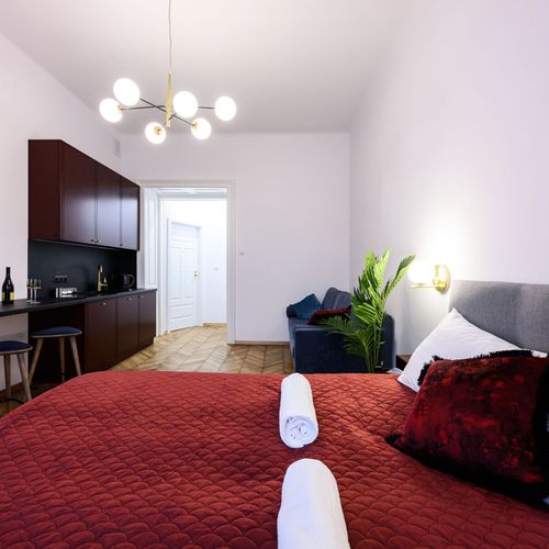 Apartament 4-osobowy z łazienką z widokiem na miasto z 1 pomieszczeniem sypialnianym