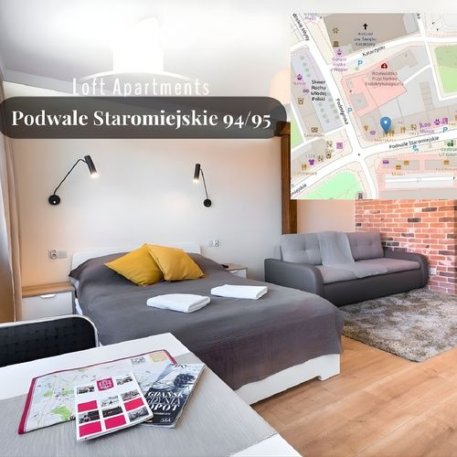 Apartament 4-osobowy na poddaszu na poddaszu z 1 pomieszczeniem sypialnianym