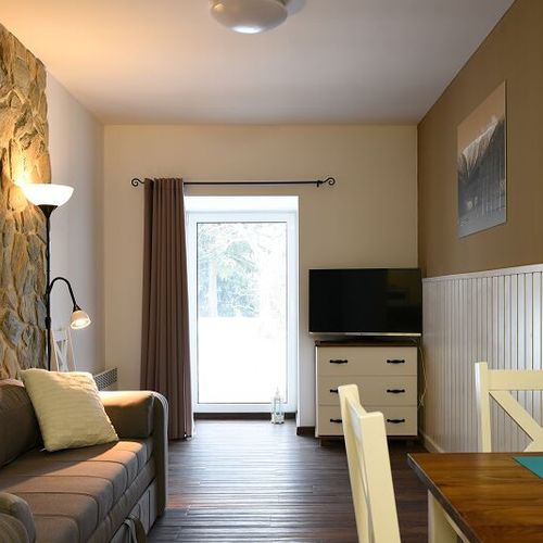 Apartament 2-osobowy z prysznicem z aneksem kuchennym (możliwa dostawka)